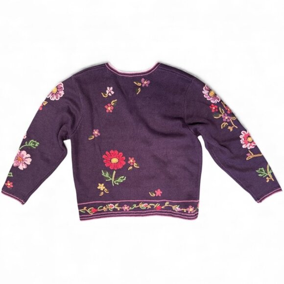 Vintage Coldwater Creek Cardigan Sweater 1X Embroidered Cottagecore Never Worn - Picture 2 of 11